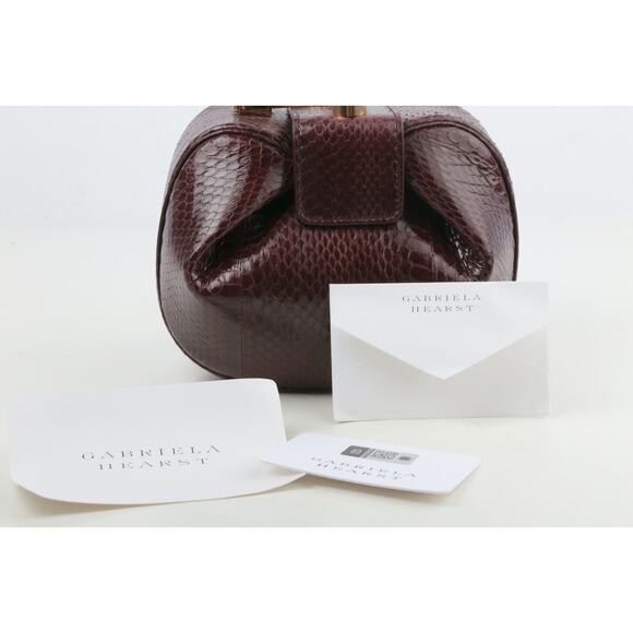 Gabriela Hearst Demi Bag Brown Snakeskin Leather Top Handle - Picture 14 of 16